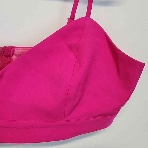 Nasty Gal Pink Tailored Bralette Size 10 V-neck Back Zip Adjustable Barbiecore - Picture 4 of 12